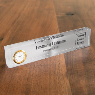 Moderne Metallspäne Logo hier Namensplakette