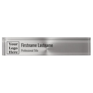Moderne Metallspäne Logo hier Namensplakette