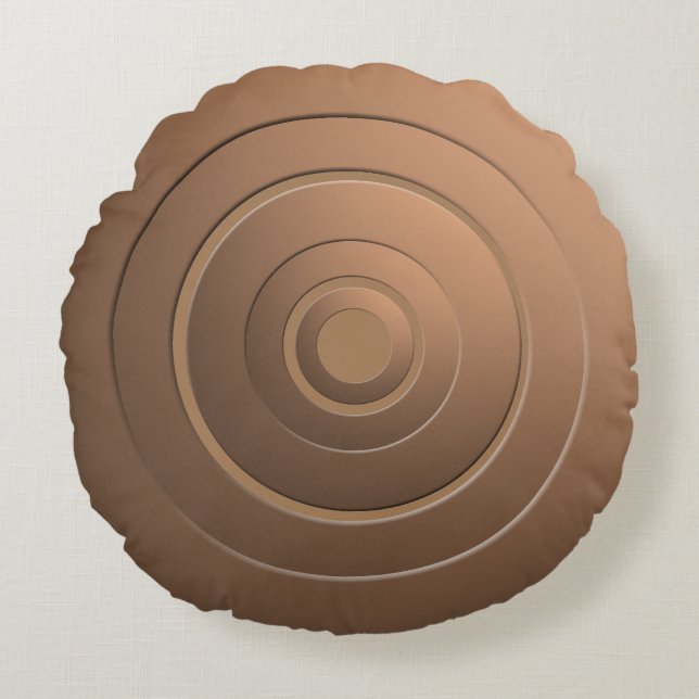 Moderne Metallzirkel Bronze mit jeder Farbe Rundes Kissen (Vorderseite)