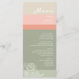 Moderne Metro Pfirsichkoralle Menükarte