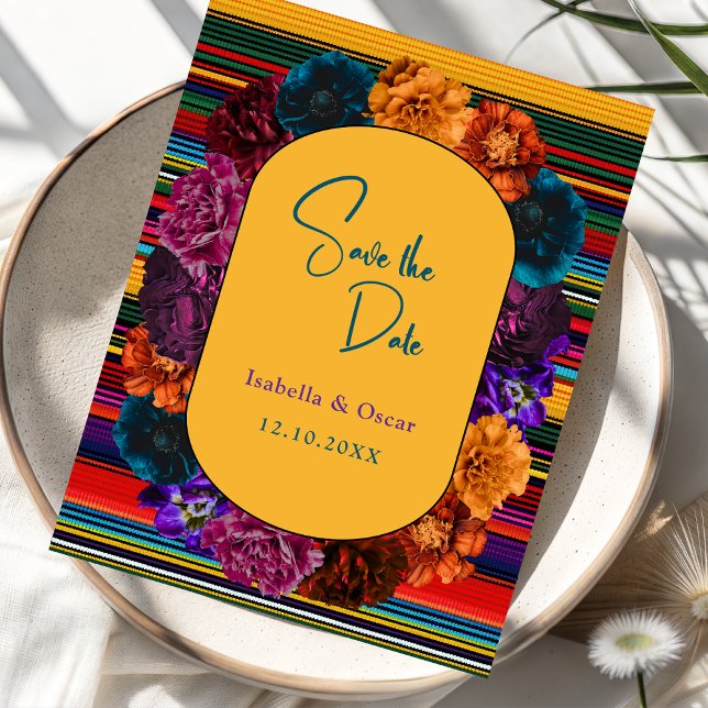 Moderne mexikanische Blume Save The Date (Von Creator hochgeladen)