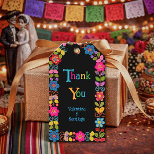 Moderne mexikanische Blumenhochzeit Geschenkanhänger