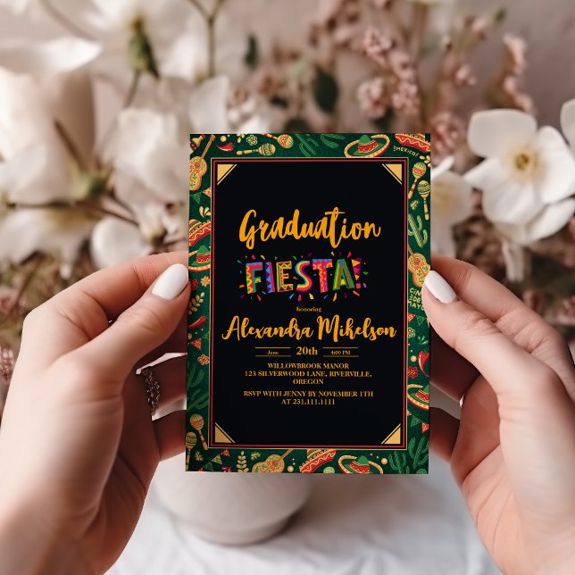 Moderne mexikanische Fiesta Graduierungspartei Einladung (Von Creator hochgeladen)
