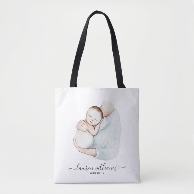 Moderne Midwifes Doula Birth Nurse Niedlich Waterc Tasche (Vorderseite)