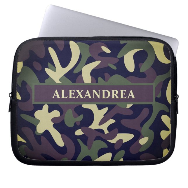 Moderne militärische Camouflage grüne Camouflage p Laptopschutzhülle (Vorderseite)