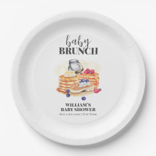 Moderne Milk Berry Pancake Brunch Babydusche Pappteller