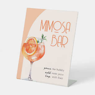 Moderne Mimosa-Bar Aperol Spritz-Brautparty Sockelschild