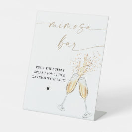 Moderne Mimosa-Bar-Schilder für Brautparty Sockelschild