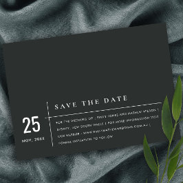 MODERNE MINDESTMUSTER, SCHWARZ UND WEISS SAVE THE DATE