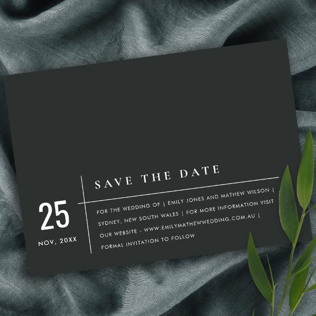 MODERNE MINDESTMUSTER, SCHWARZ UND WEISS SAVE THE DATE (Von Creator hochgeladen)