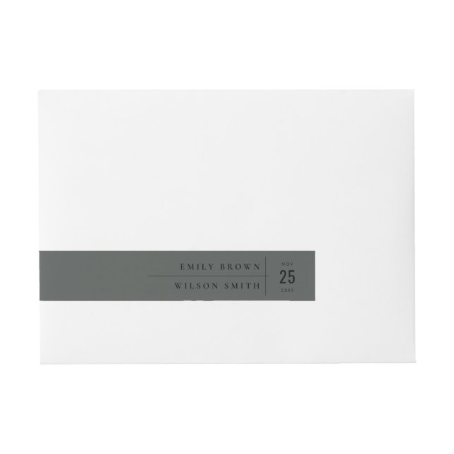 MODERNE MINDESTSCHWARZE AUF SCHWARZEN TYPOGRAFISCH Rundum-Adressaufkleber (Vorderseite)