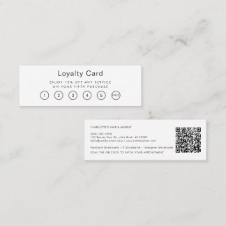 Moderne Mini QR Code Beautician Salon Loyalty Card Treuekarte