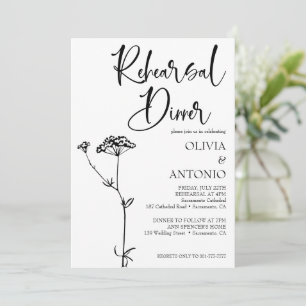 Moderne Minilist einfache Hochzeitsprobe Einladung