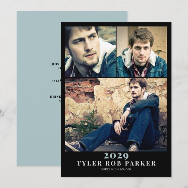 Moderne Minimal Abschluss 3 Foto Ankündigung (Vorne/Hinten)