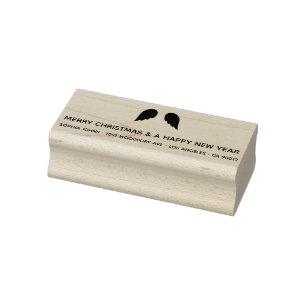 Moderne Minimal Angel Wings. Weihnachtsadresse. Gummistempel