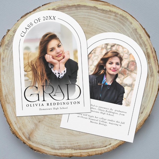 Moderne Minimal Arch 2 Foto Grad Ankündigung (Von Creator hochgeladen)