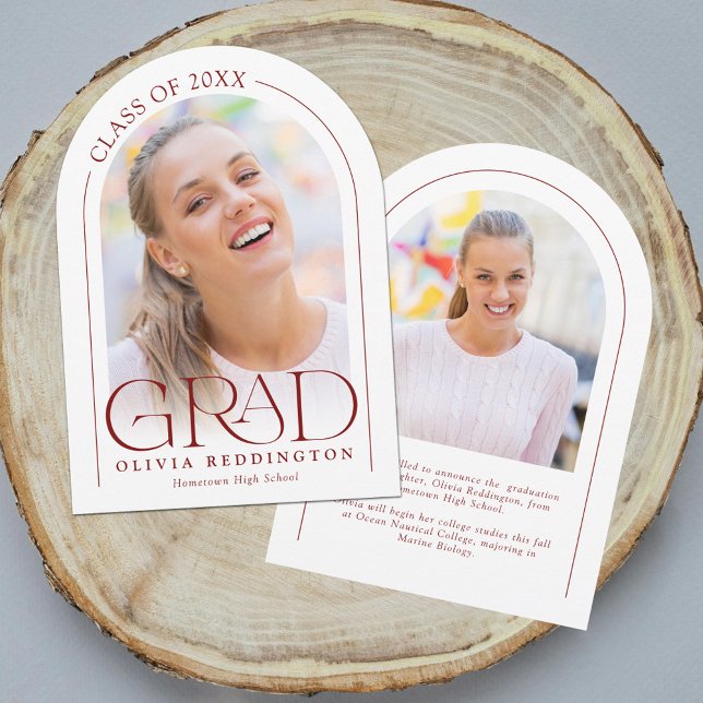 Moderne Minimal Arch 2 Foto Red Grad Ankündigung (Von Creator hochgeladen)