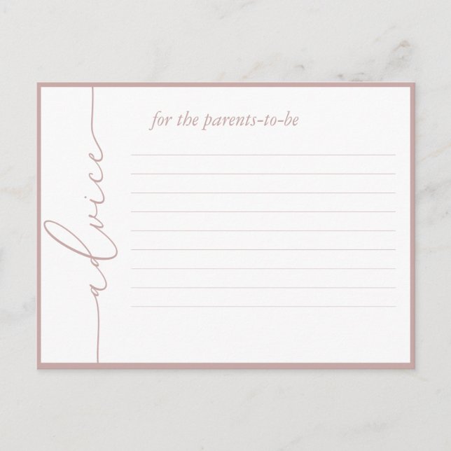 Moderne Minimal Babyduschberatungskarte Hinweiskarte (Vorderseite)