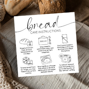 Moderne Minimal Bäckerei Brot Pflegeanleitungen Quadratische Visitenkarte