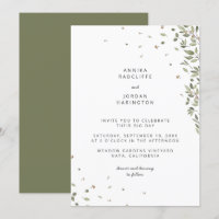 Moderne Minimal Bio Grünanlage Einladung Hochzeit