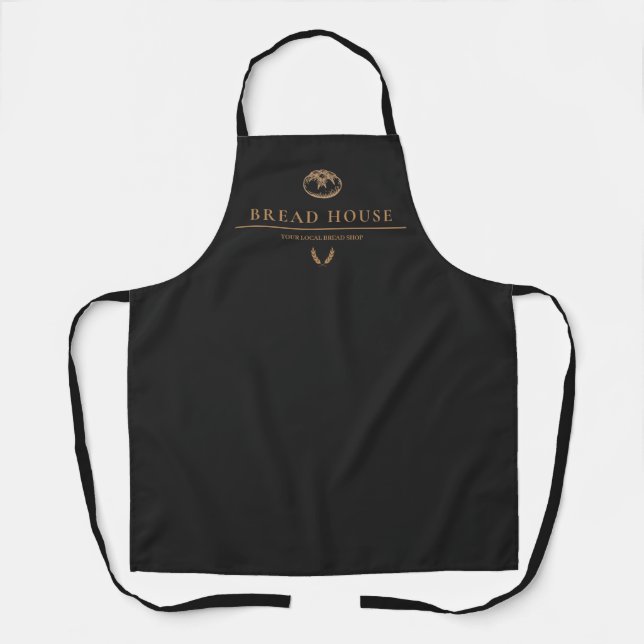 Moderne Minimal Black Broad Shop Bäckerei Schürze (Vorderseite)