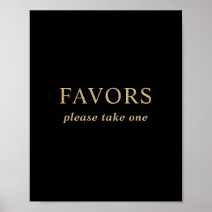 Moderne Minimal Black Gold Gastgeschenke Hochzeite Poster