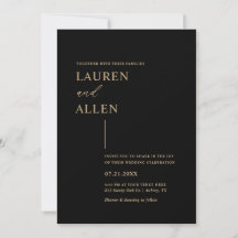 Moderne Minimal Black Gold Hochzeit