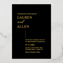 Moderne Minimal Black Gold Hochzeit