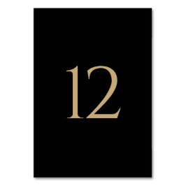 Moderne Minimal Black Gold Hochzeit Tischnummer