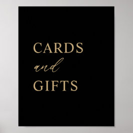 Moderne Minimal Black Gold Hochzeitskarten und Ges Poster