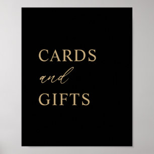 Moderne Minimal Black Gold Hochzeitskarten und Ges Poster
