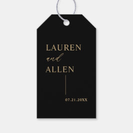 Moderne Minimal Black Gold Hochzeitsmarken Geschenkanhänger