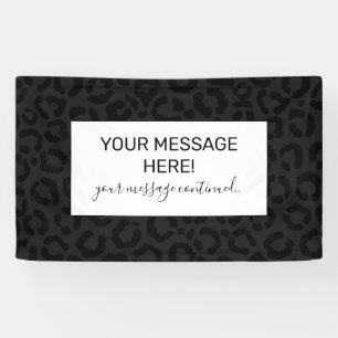 Moderne Minimal Black Leopard Print Banner