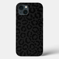 Moderne Minimal Black Leopard Print