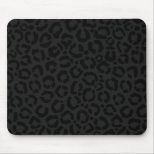 Moderne Minimal Black Leopard Print Mousepad