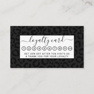 Moderne Minimal Black Leopard Print Treuekarte