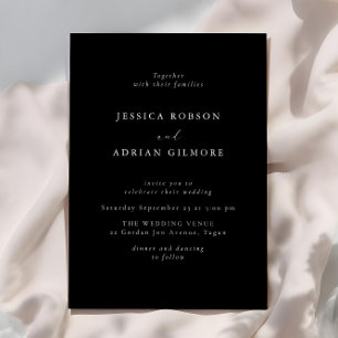 Moderne Minimal Black Wedding Einladung