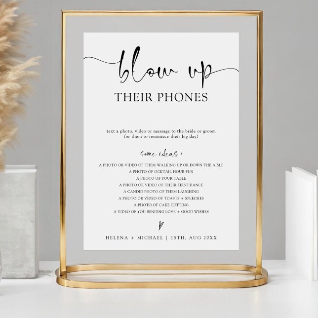 Moderne Minimal-Blow-up ihre Telefone Hochzeitszei Poster (Von Creator hochgeladen)