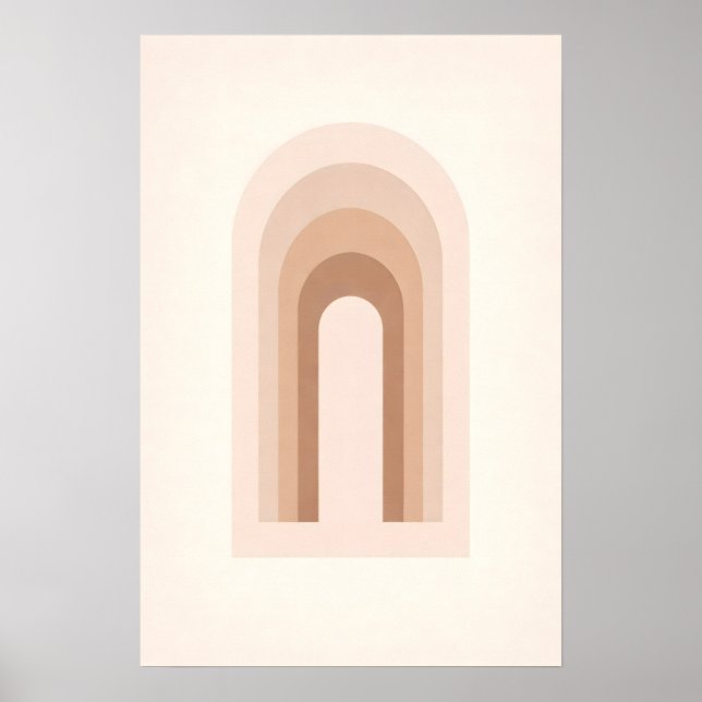 Moderne Minimal Boho Abstrakte Neutrale Bögen Poster (Vorne)