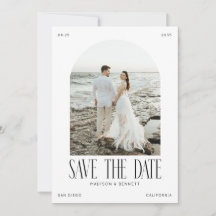 Moderne Minimal Boho Bogen Foto Doppelseitig