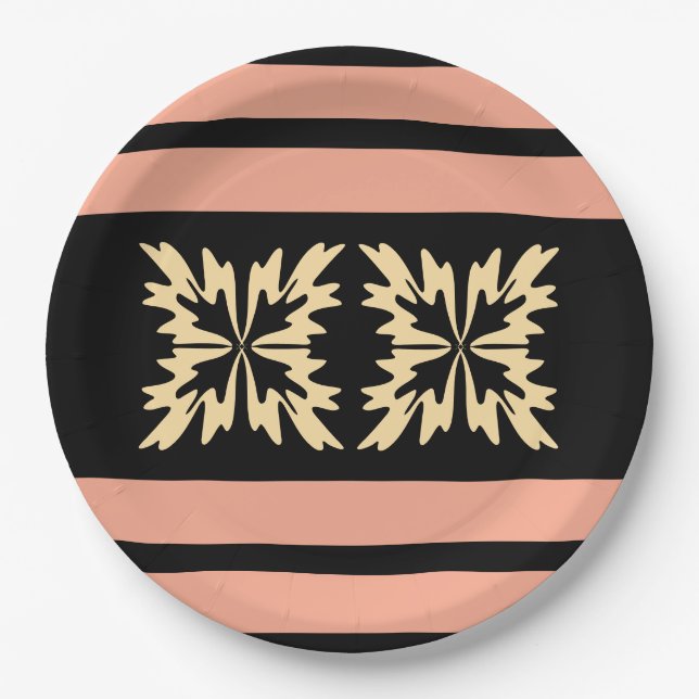Moderne Minimal Bold Art Blätter Pappteller (Vorderseite)
