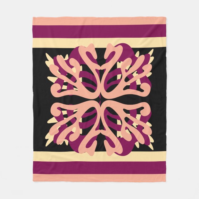 Moderne Minimal Bold Art Herzen Fleecedecke (Vorderseite)