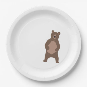 Moderne Minimal Braun-Dusche Geburtstagsdusche Tel Pappteller