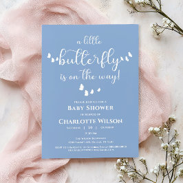 Moderne Minimal-Butterfly-Babydusche Einladung