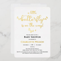 Moderne Minimal Butterfly Kalligrafie Baby Shower