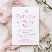 Moderne Minimal Butterfly Kalligrafie Babyparty