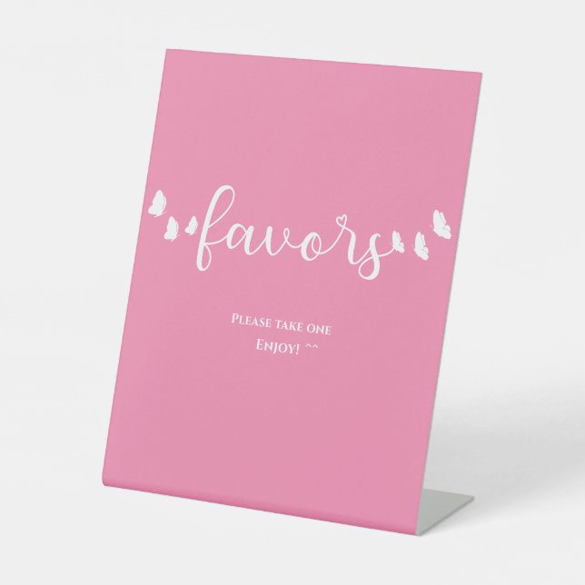 Moderne Minimal-Butterfly-Kalligraphie-Favoriten Sockelschild (Vorderseite)