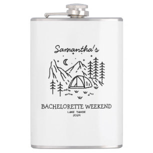 Moderne Minimal-Camping-Junggesellinnenparty Natur Flachmann