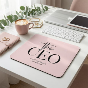 Moderne Minimal CEO Personalisierte Rosa Maßgeschn Mousepad