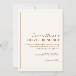 Moderne Minimal-Chic-Rost-Border-Hochzeit Einladung